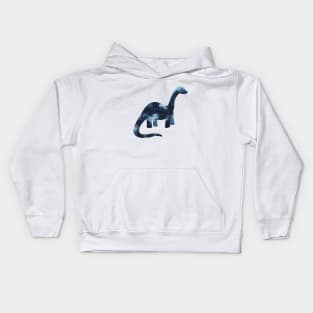 Blue brachiosaurus dinosaur Kids Hoodie